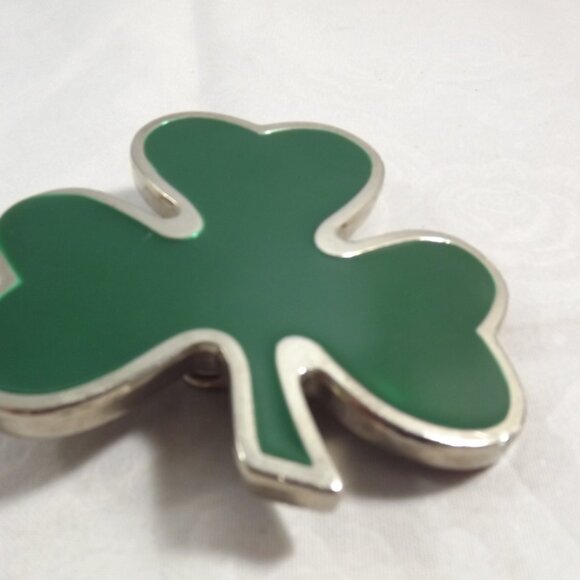 Distressed Shamrock Belt Buckle, Rub for Luck!!! - Picture 5 of 11